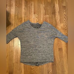 Charlotte Russe Gray Knit Sweater thin material with back stylish gold zipper